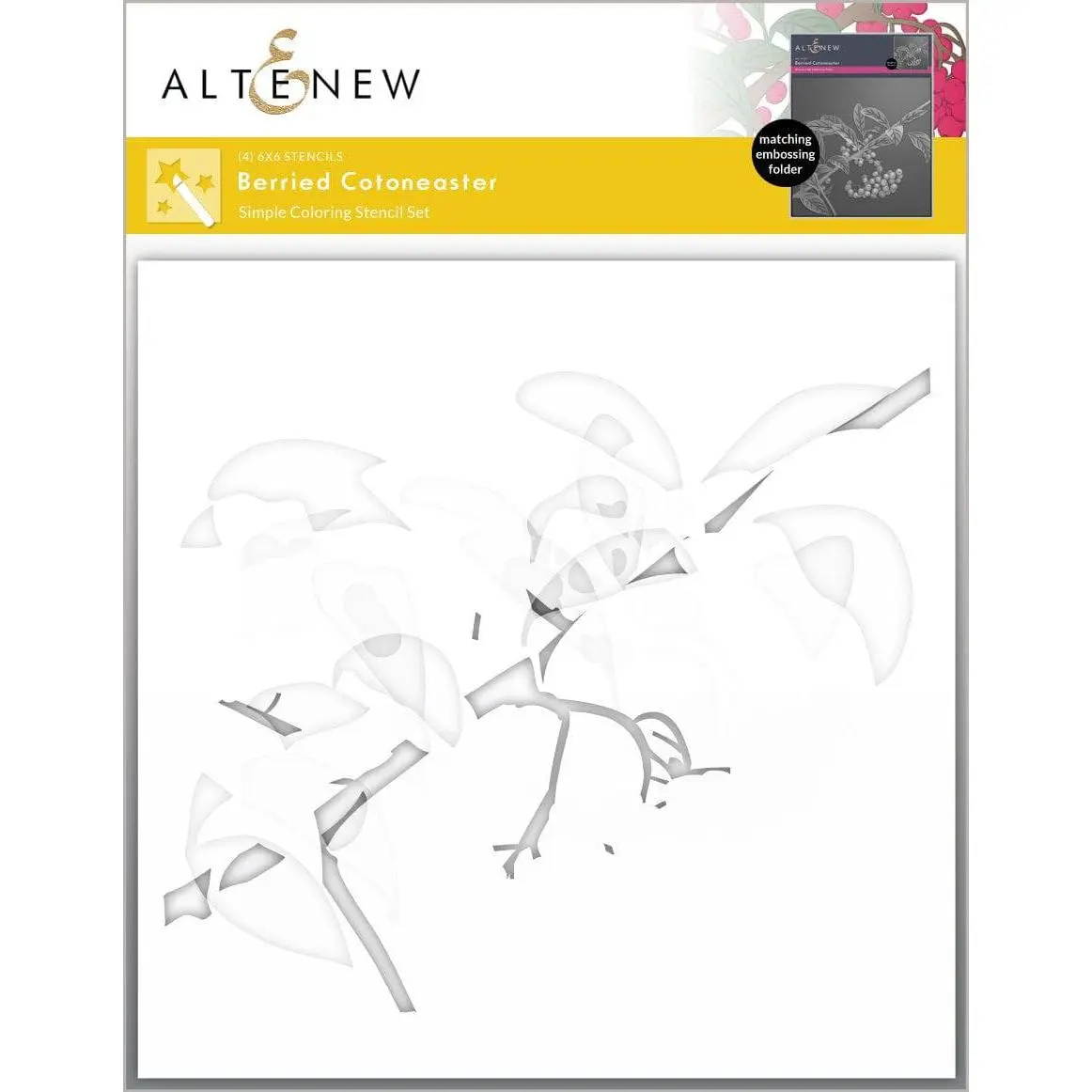 Berried Cotoneaster Simple Coloring Stencil Set (4 in 1)