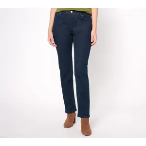 Denim & Co. Perfect Flex Regular Straight Leg Pull-On Jeans