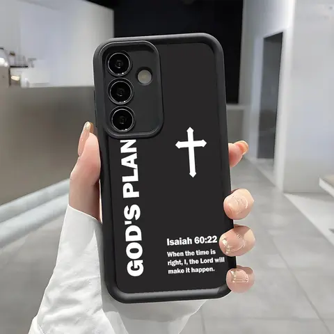 GOD’S PLAN Isaiah Faith Bible Verse Smartphone Casing - Enhanced Camera Guard, Shockproof, Skin-Friendly Soft Cover for Samsung Galaxy S21 FE, S21 Ultra, S22-S26 Ultra/Plus/FE, A13-A17, A33-A36, A52-A54, Note20 - Wireless Handheld Flash Gift Accessory