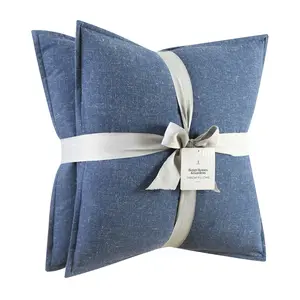 Better Homes & Gardens 2-Pack Linen Pillows, 20"x20" Indigo