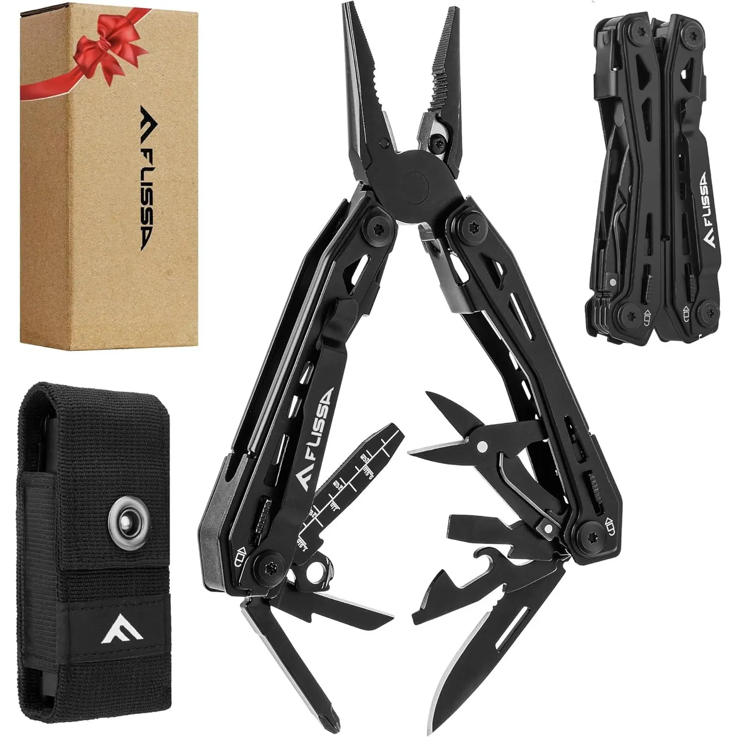16-in-1 Tool, Gift for Dad, EDC Multitool with Knife, Pliers, Belt Clip ...