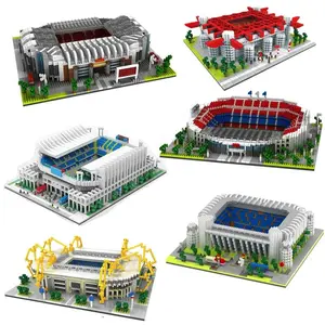 flash card Barcelona Soccer Stadium Micro Blocks Building Sets Mini Bricks Architecture Building Block Toys for Adults Football Field Gift