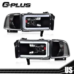 Fit For Dodge 1994-2002 Ram 1500 2500 3500 Headlights Lamps LED Tube C Light Bar