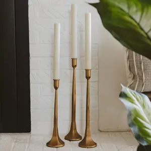 Cast Iron Candlestick Trio