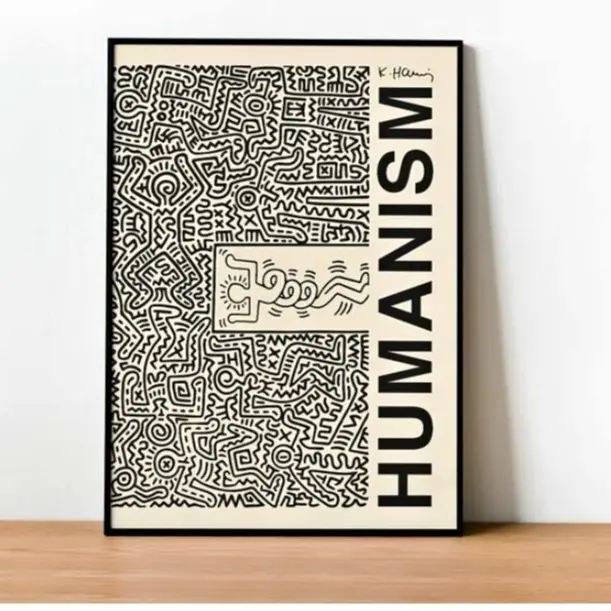 Keith Haring Humanism Exhibition Poster - Keith Haring Print - Exhibition Print 12x18 no frame