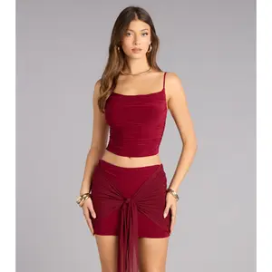 Silky Move Cowl Neck Crop Top