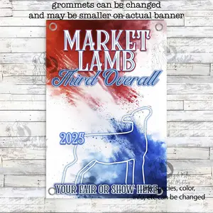 American Flag Style Pig Swine Stall Sign or Grand Champion Banners