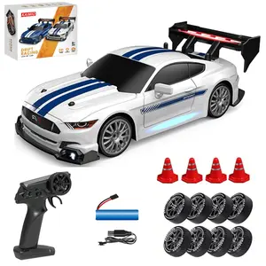 Remote Control Drift Car RC Drift Car 2.4Ghz 1:24 Scale 4WD 30KM/H High Speed Model Vehicle with LED Lights Drifting Tire Racing Sport Toy Car for Boys Girls Kids Birthday & Christmas Gifts,Boys & Men gifts
