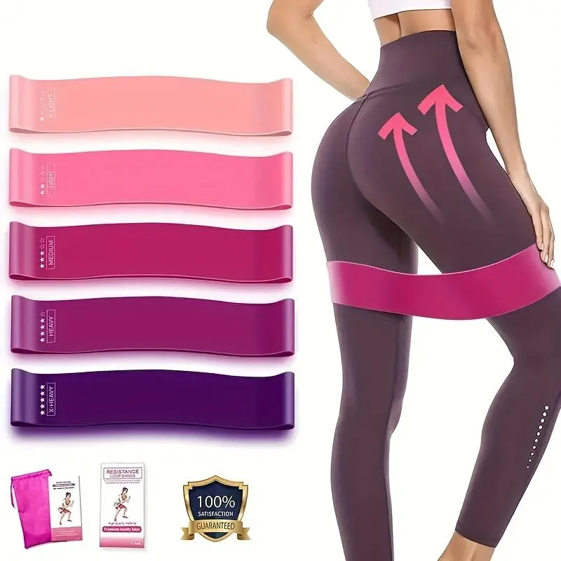 Resistance Band Set, 5 Counts/set Stretching Band, Full Body Fitness Band, Hip & Leg & Arm Stretching Band, Home Gym, Workout Band, Yoga & Pilates Equipment, Exercise Loop Bands