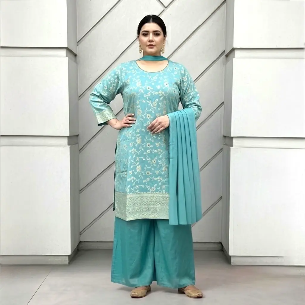 Plus size jaipuri palazzo suit set