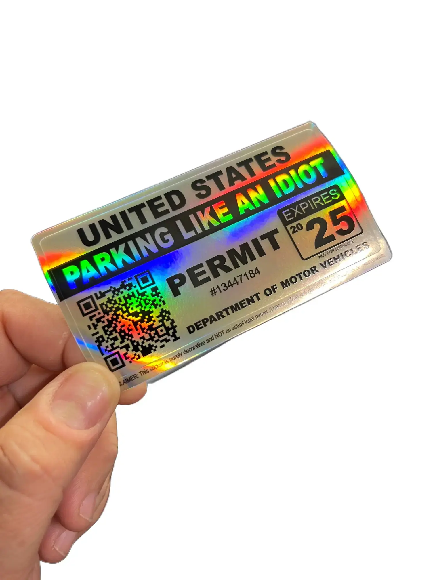 Parking Like an Idiot Permit Sticker Decal
