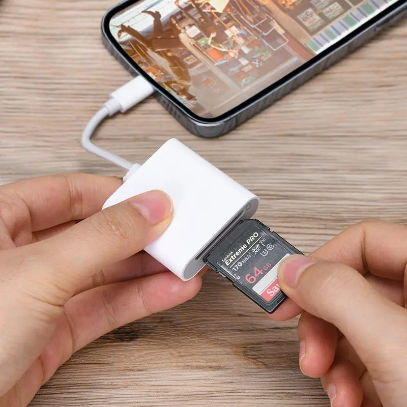 SD/TF 2-In-1 Type-C Card Reader, High-Speed Data Transfer for SD, TF and Micro SD Cards, MicroSD Card Reader, Compact and Portable Design for Easy Use, Type C Ports, USB C Card Reader