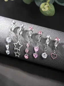 Cute Fake Belly Ring, Fake Belly Piercing Clip on Belly Button Rings, Stainless Steel Fake Belly Button Ring, Non Piercing Fake Belly Piercing Jewelry