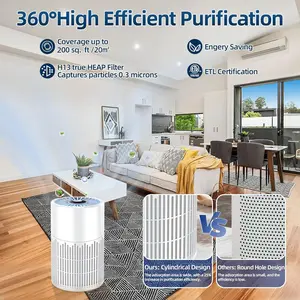 Home Desktop Air Purifier with HEPA Filter Timer for Bedroom Sleep Odor Removal Formaldehyde Cleaner Small Size Indoor Air Purification System
