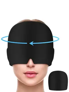 LMMAKE Migraine Relief Cap Headache Relief Cap Hat Ice Pack Wrap for Migraines Tension Stress Relief Adjustable Soft Gel Design Portable Reusable Cold or Hot Therapy