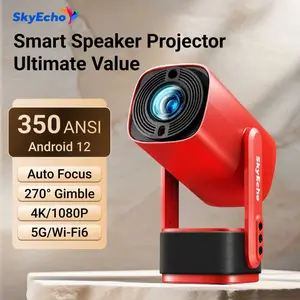 SkyEcho Portable Gimbal Projector. 270° Rotating Universal Motion Mount. Auto Focus & Keystone Correction. 4K Hardware Decoding. dual WiFi 6. Android OS. Bluetooth 5.2. Wireless Screen Mirroring & Casting.Projector for bedroom Audio
