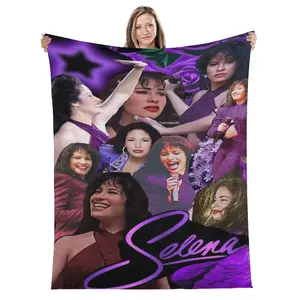 Selena Quintanilla Blanket - Soft Flannel Gift for Selena Fans, Purple Performance Design, Four Seasons Home Sofa Bed Cover, Birthday or Anniversary Gift, Home Decoration, Fashion Accessories