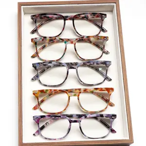 5-Pack Of Stylish Retro-Print Blue Light-Blocking Reading Glasses With Rectangular Frames, Designed For Women. Featuring Durable Lenses, These Fashionable Accessories Are Easy To Pair With Any Outfit And For Everyday And Casual Wear.