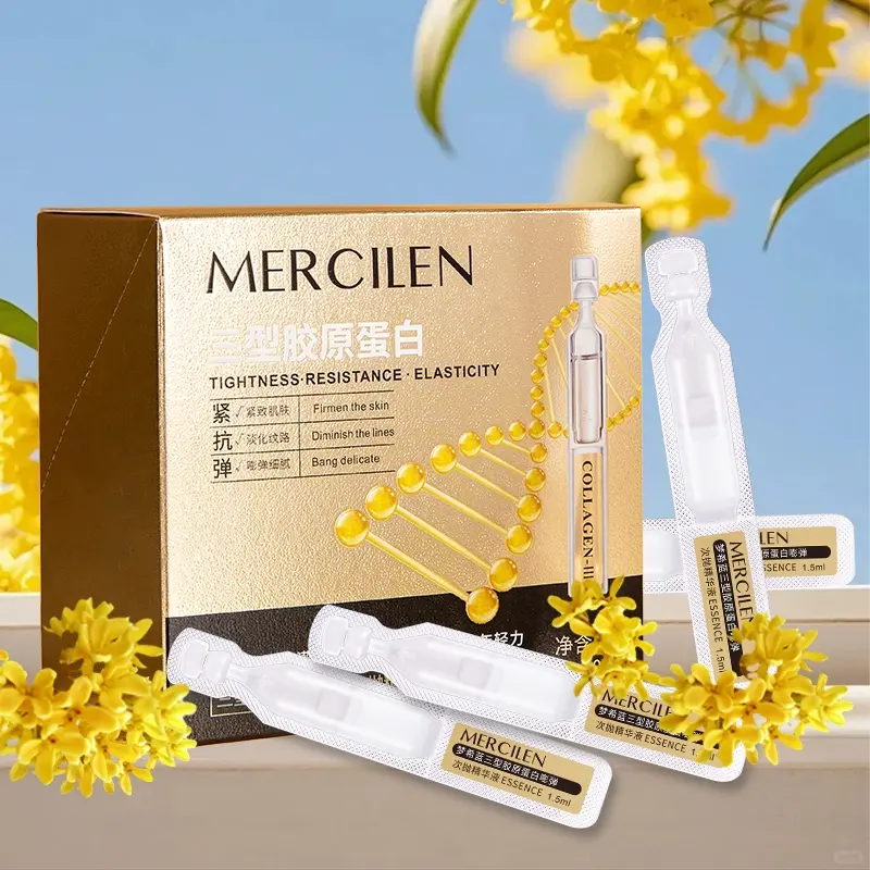 Mercilen Collagen Serum, Collagen Ampoule, Deep Hydration Moisture Hydrating Moisturizing Facial Essence, Smooths Skin, Reduces Fine Lines, Unisex Daily Skincare, Multiple Sizes Available
