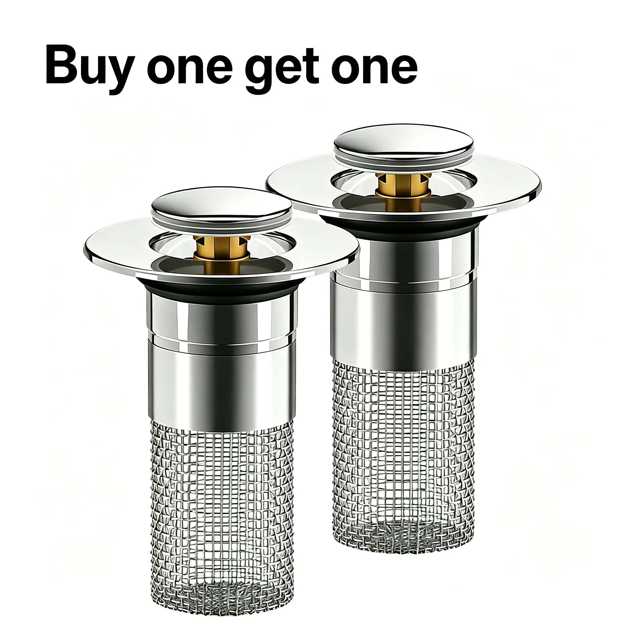 2 pcs Stainless Steel Floor Drain Filter,Bathroom Sink Stopper Hair Catcher with Removable Stainless Steel Filter Basket Hair Catcher,Isolate Odor Pop Up Sink Drain Filter