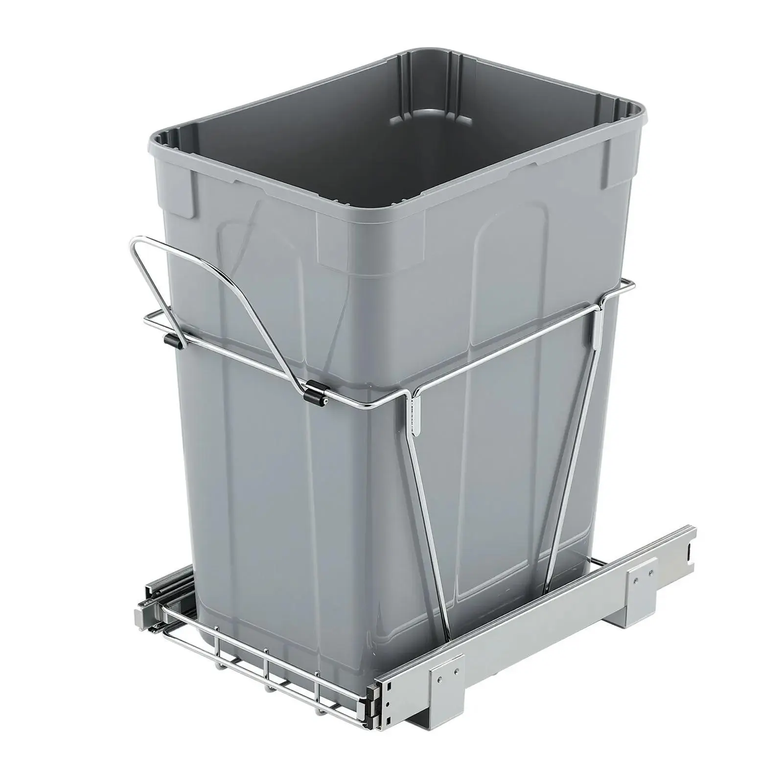 【Summerfinds】VEVOR Pullout Trash Can for Kitchen Cabinets,  35 QT Garbage Waste Recycling Bin, Under Mount Waste Container, with Heavy Duty Metal Full Extension Sliding System and Handle, for Sink, Under Counter