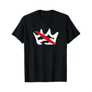 【Minimal Graphic Tee】【100% Cotton】Minimal Crown & Red Slash Graphic Tee – Streetwear Cotton T-Shirt for Men & Women | Vintage Aesthetic Casual Outfit, Everyday Y2K Style Top, Trendy Unisex Fashion Shirt