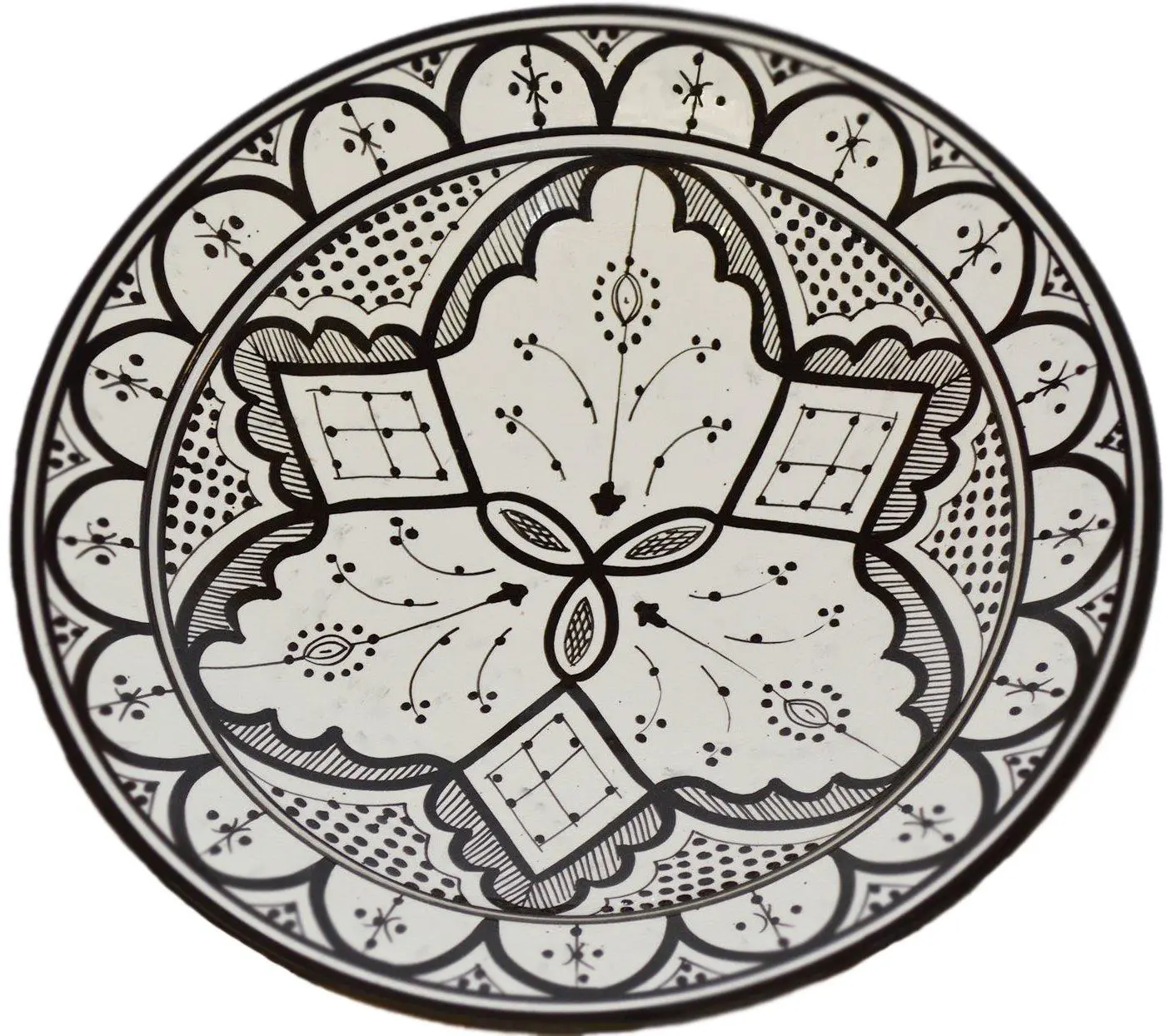 Treasures Of Morocco Hand made Moroccan 14 inches Serving plate Pasta bowl salad bowl Mediterranean Pottery