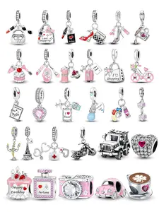 Women's Elegant Vintage Charm Beads, 1 Count Cute Mixed Style Travel Theme Beads Charms for Bracelet & Necklace, Fashion Accessories for Women & Girls