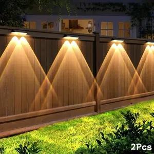 Solar LED Outdoor Lights Set of 2, Auto On/off Feature, High Quality, Ideal for Pathways, Gardens, Fences, Stairs, Courtyards, Walls, Solar Spotlights, Solar Landscape Lights, Yard Lighting