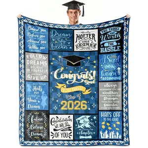 2026 Graduation Gifts Blanket for Her, Class of 2026 Throw Blanket, Bachelor Masters PHD Graduation Gift for Girls, Daughter, Best Friends and Sisters, Soft Bed Camping Blanket, All-Season Bed Camping Blanket for Graduation,Mothers day