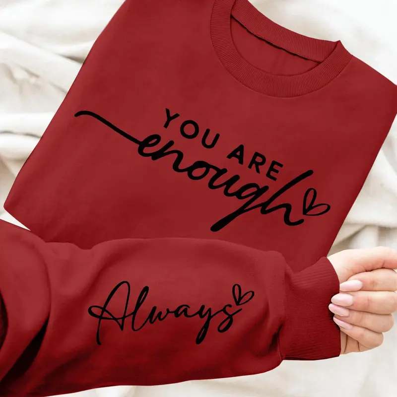 Women's Letter Print Round Neck Pullover, Fashion Casual Crew Neck Long Sleeve Sweatshirt for Daily Holiday Outdoor Wear, Women Clothing Tops for Fall & Winter, Womenswear, Lady, Crewneck Pullover, Casual Comfy Pullover