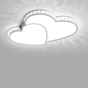 Heart Shape LED Ceiling Light 36W White 2400LM for Bedroom Kids Room Living Room Kitchen Office Dimmable 3000K to 6500K Modern Ceiling Mount Fixture