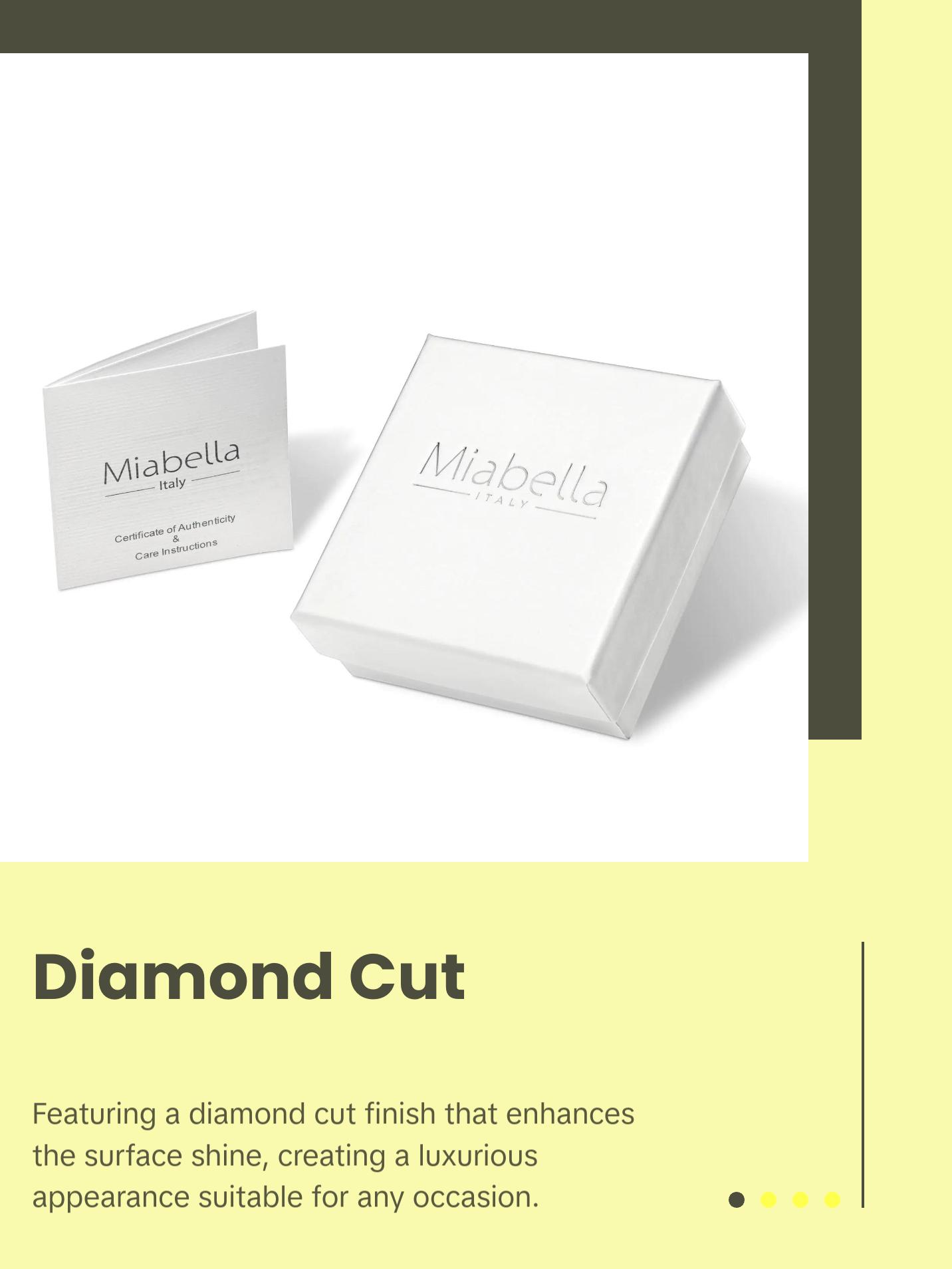 Miabella Italian Solid 925 Sterling Silver 3.5mm Diamond Cut Cuban Link Curb Chain Necklace for Women Men, Made in Italy Length 24 Inch