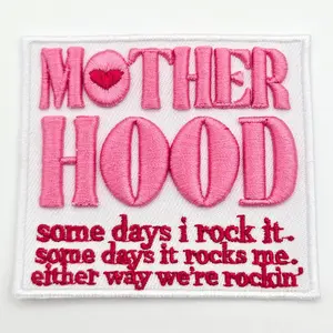 Motherhood Puff Embroidered Hat Patch – 3” x 3”