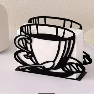 Modern Metal Napkin Holder for Table, Kitchen Dining Tables & Countertops, Paper Cocktail Napkins Holder Dispenser for Indoor & Outdoor Use