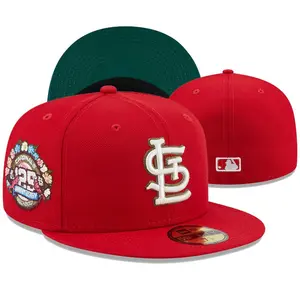 New Era STL 59FIFTY Red Cap – Flat Brim Snapback Baseball Hat Streetwear Hip Hop Unisex Premium