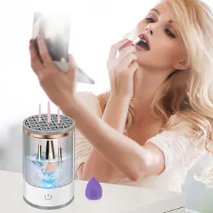 1-Click Electric Makeup Brush Cleaner - Automatic Deep Cleaning & Gentle Brush Care, USB Rechargeable Travel Makeup Brush Washer