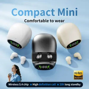 Compact mini wireless earphones are perfect for sports, sleep, work, and careful wearing in the classroom. Enjoy high-quality bass with these earphones. Suitable for both male and female use invisible earbuds