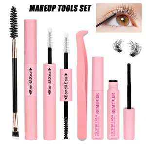 Lash Bond and Seal, Lash Remover, Makeup Remover, Waterproof 2 in 1 Cluster Lash Glue for Eyelash Extensions Long Lasting Strong Hold Individual Eyelash Bond&Seal&Remover for Self-Application at Home