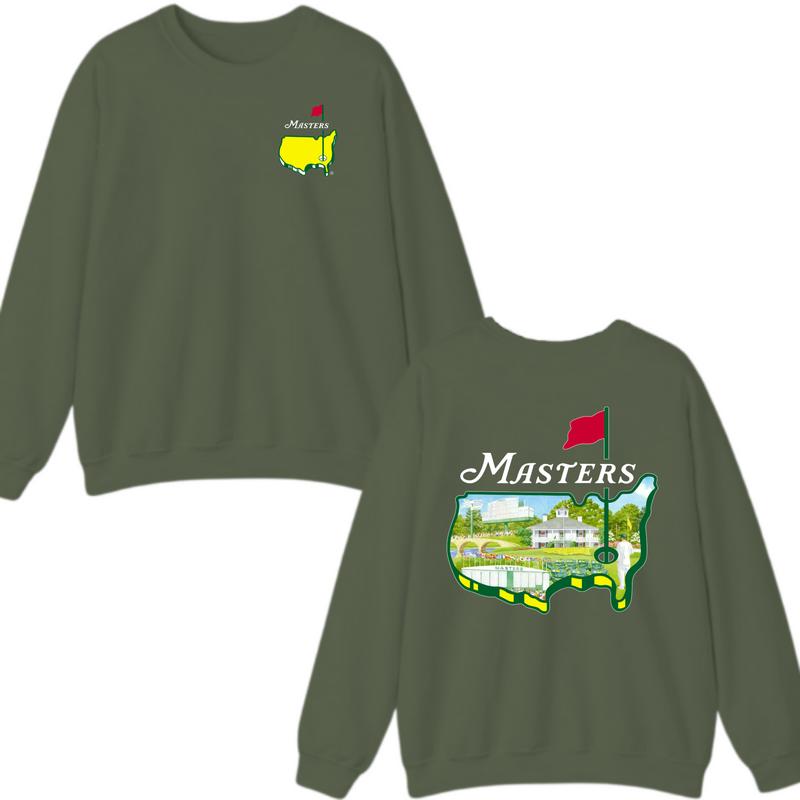 The Masters 2026 Sweatshirt – Masters Golf Crewneck with Soft Cotton 2-Sided Golf Graphic, Vintage Golf Streetwear Inspired by Golf Equipment, Golf Stuff & Golf Things Style, Casual Hoodie for Men, Perfect Gift for Golf Enthusiasts