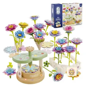 DIY Fabric Press Flower Machine Kids Craft Toy Set Gift for Girls Birthday Handmade Simulation Flower Bouquet Making Kit