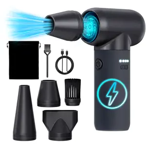 130000RPM Electric Reusable Air Duster-Compressed Air Duster,3 Speeds Mini Jet Dryer Blower for Car Dry,Jet Fan for Keyboard Computer Cleaner,Hair Dry