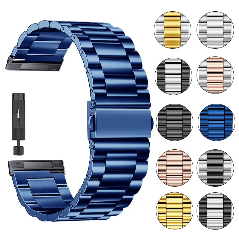 OFNRBRF Adjustable Metal Stainless Steel Watch Band for Fitbit Versa 4/sense 2/versa 3/sense Series, Durable Replacement Strap, Smart Watch Accessories, Smartwatch Accessories