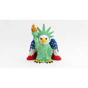 Patriotic 3D Printed Display Figure | USA Decor | Eagle Statue of Liberty | Desk Shelf Collectible