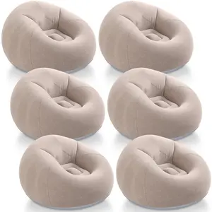 Inflatable Bean Bag Chairs for Adult Blow up Chairs Lazy Sofa Folding Portable Inflatable Chair for Movie Outdoor Room Bedroom Reading Camping(Coffee)