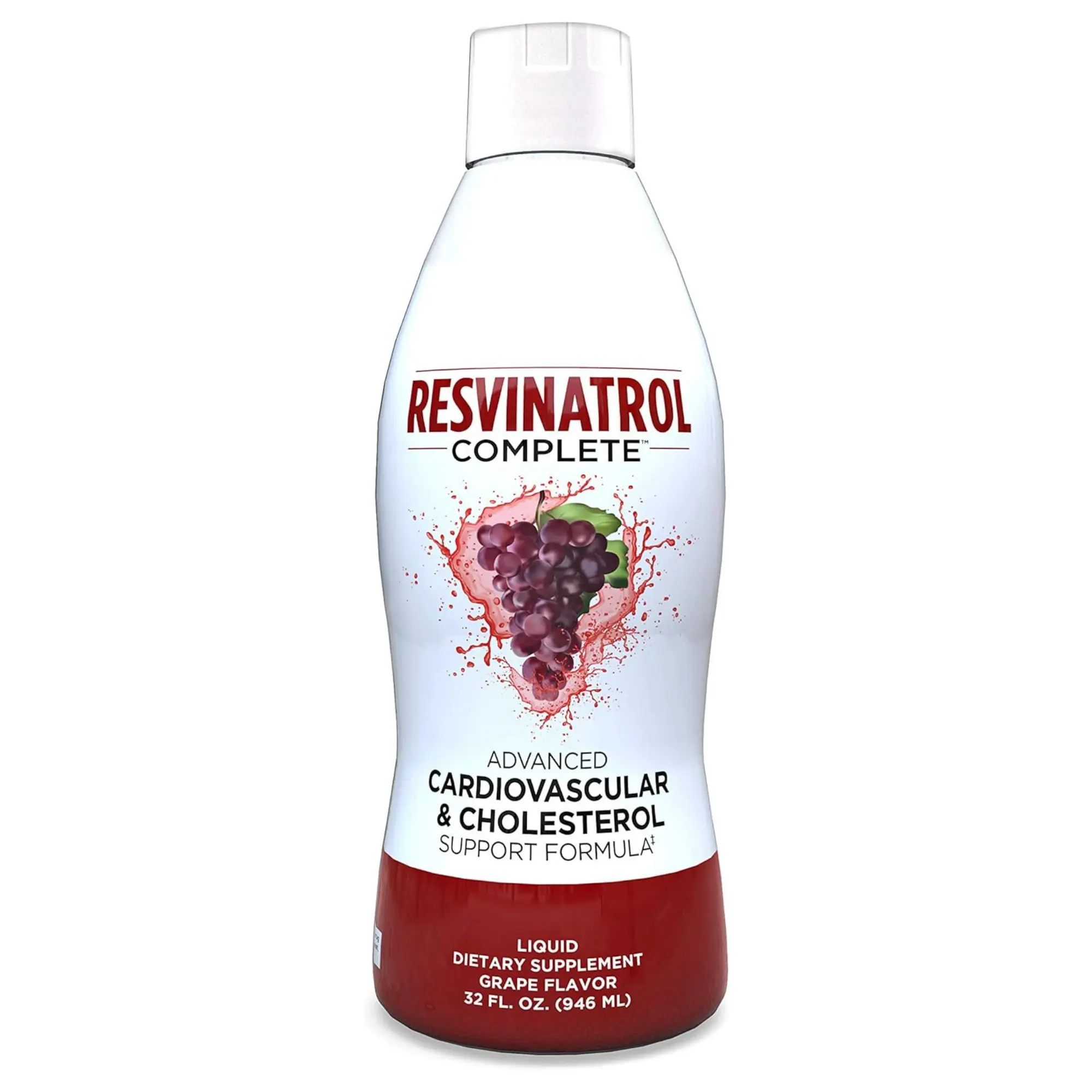 Resvinatrol Complete Liquid – 32 Fl. Oz. Liquid Resveratrol Supplement Promotes Healthy Aging, Heart Health & Energy Levels – Advanced Liquid Cardiovascular & Cholesterol Support Formula