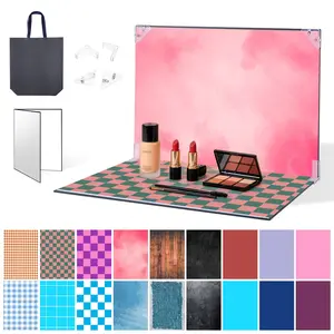 Thick Photography Card Paper Set, 1+9 Background Papers, Photo Shooting Props, Includes Stand and Small Accessories, Photography Backdrop Board