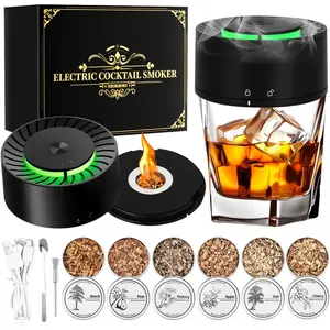 Electric Whiskey Smoker Kit with Torch–6 Flavors Wood Chips,Cocktail Smoker Infuser Kit | Old Fashioned Drink Smoker Kit for Cocktails | Birthday Bourbon Whiskey Gifts for Men,Dad,Husband (Without Butane)