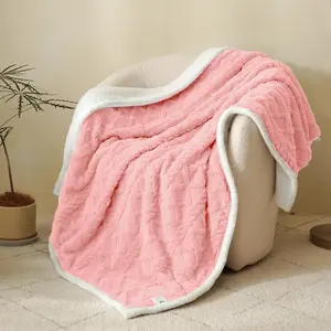 Sherpa Fleece Throw Blanket - Soft  Warm Cozy Plush Fuzzy Blanket with Elegant   for Couch Sofa Bed, , 30"x 40"