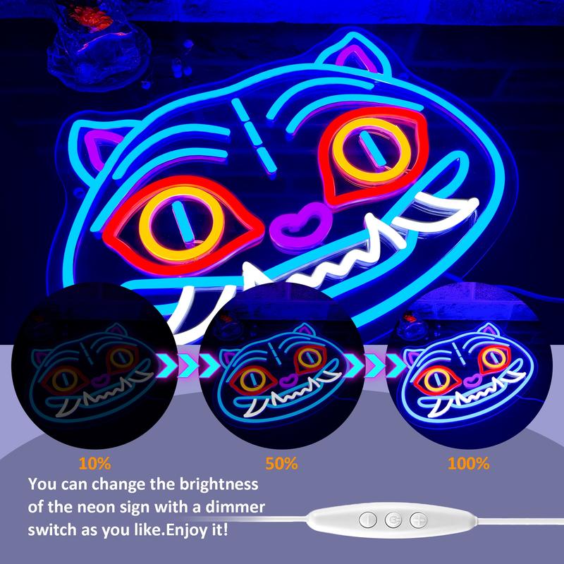 Demon Hunters Neon Sign Tiger LED Neon Sign hunter Neon Signs for Wall Decor, mystical fantasy Gaming Neon Sign, Led Neon Lights